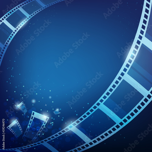 film action for photos blue background, vector illustration