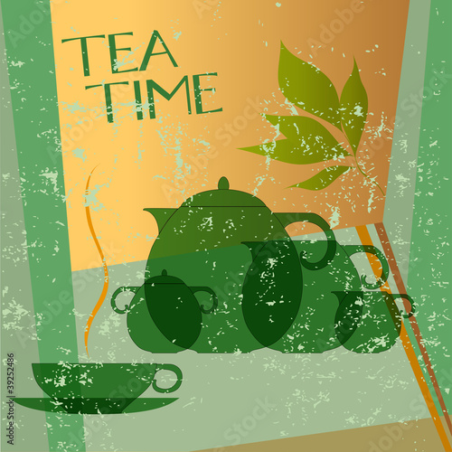 tea menu card, design template, copy space