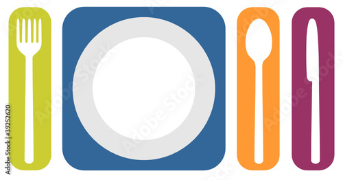 fork, plate, spoon, knife