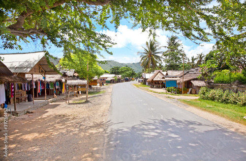 Photography Main street in Kuta village. Lombok