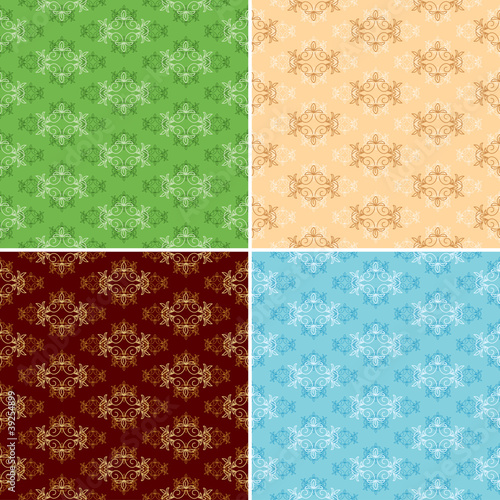 vector - set of floral seamless textures for backgrounds
