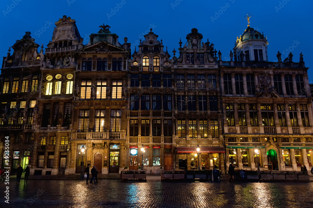 Ornate buildings of Grand Place, Brussels, Belgium