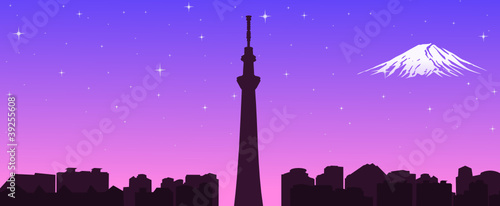 Tokyo Sky Tree , the new symbol of Tokyo,vector file