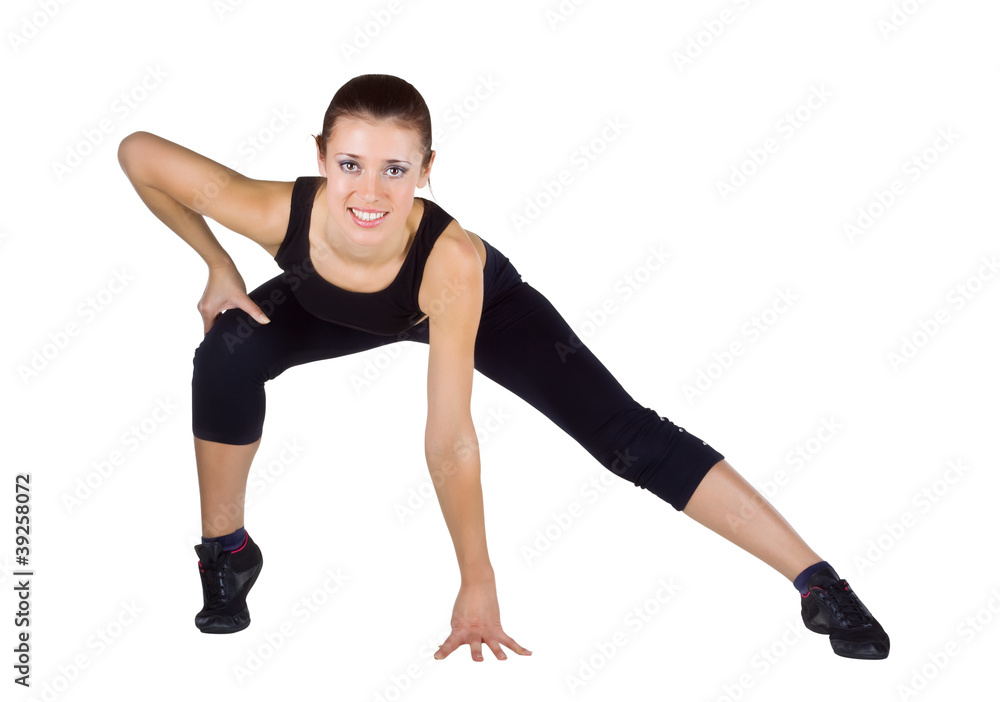 Young woman doing fitness exercises Young woman doing fitness exercises