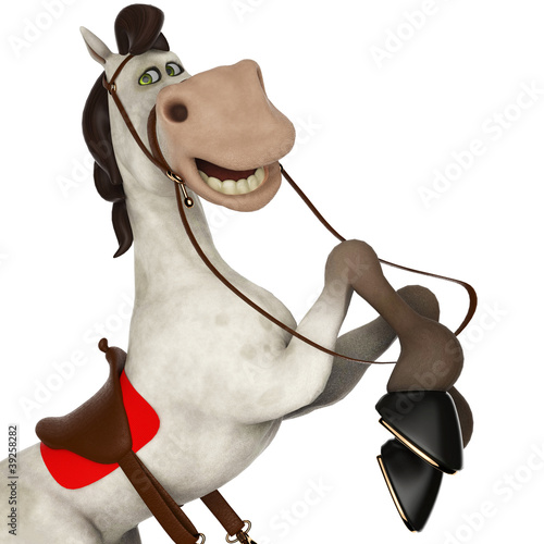 Fototapeta Naklejka Na Ścianę i Meble -  horse cartoon upright close up