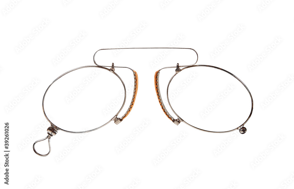 Glasses (pince-nez) on white with clipping path. Glasses (pince-nez) on white with clipping path.