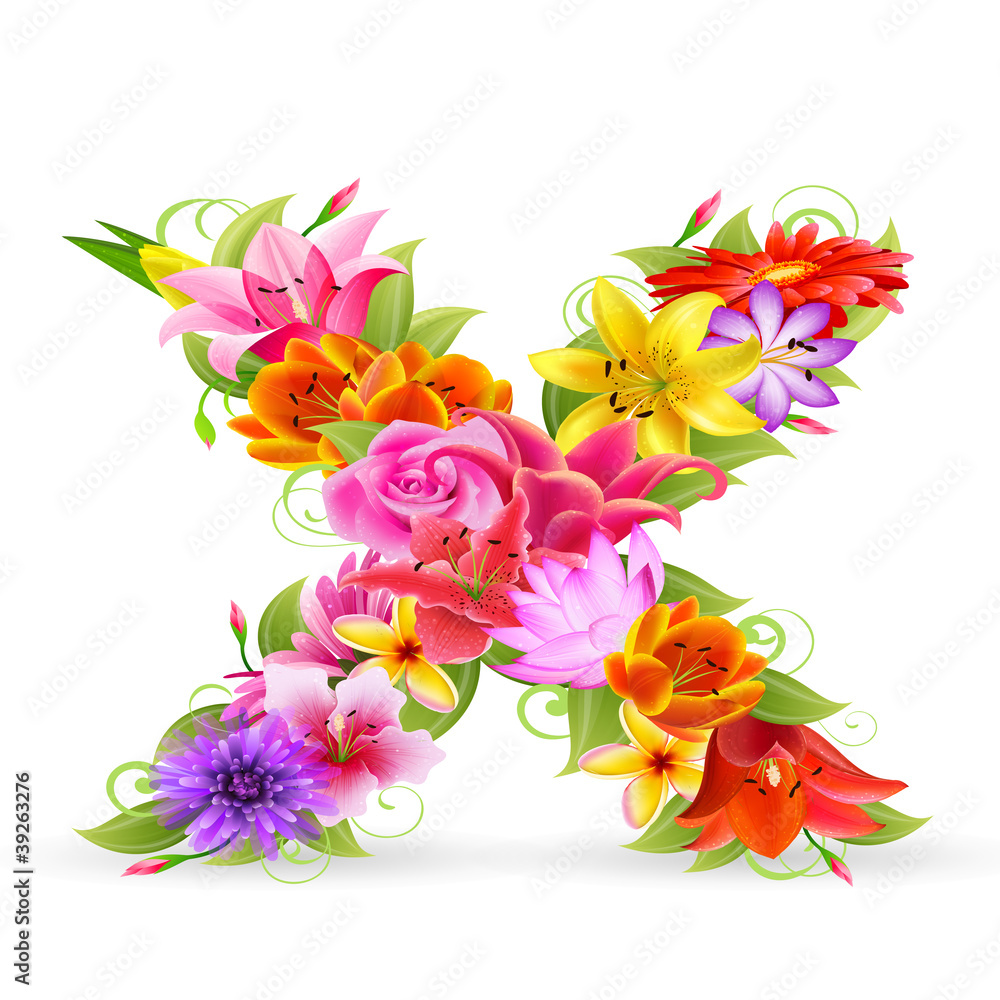 Buchstabe Blume klein - x Buchstabe Blume klein - x