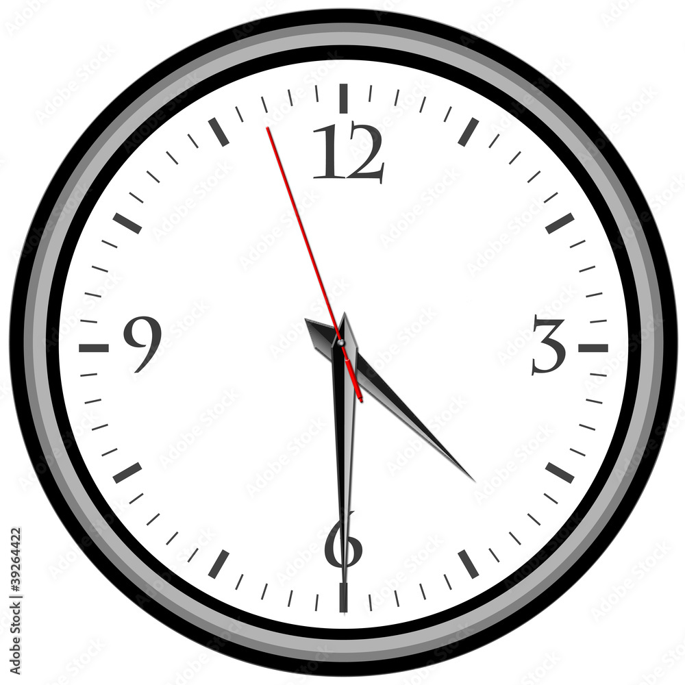 Uhr - Uhrzeit 16:30 am / pm Stock Illustration | Adobe Stock