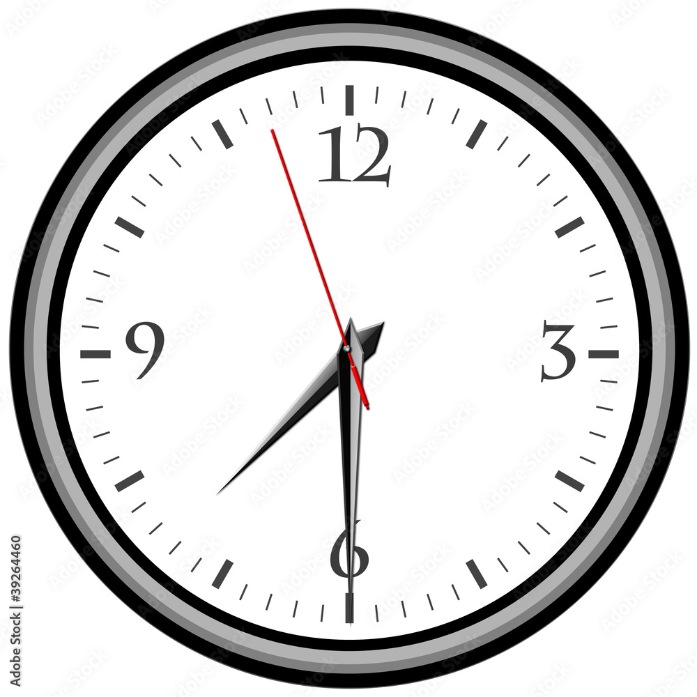 Uhr - Uhrzeit 7:30 am / pm Stock-Illustration | Adobe Stock