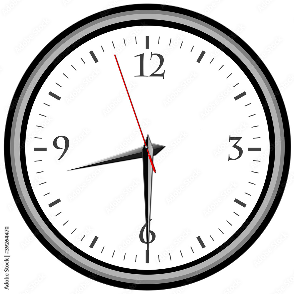 Illustrazione Stock Uhr - Uhrzeit 8:30 am / pm | Adobe Stock