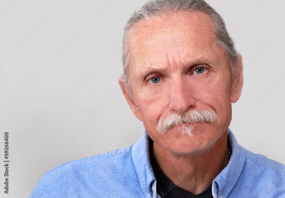 Adult male looking worried, on white background. Adult male looking worried, on white background.