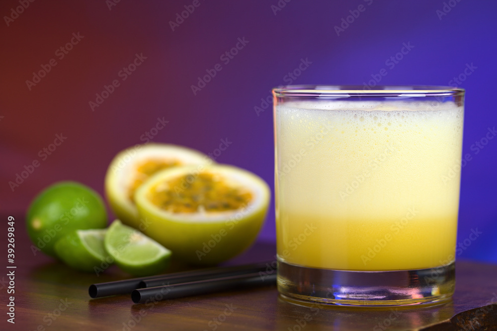 Maracuya Sour, a popular Peruvian cocktail Maracuya Sour, a popular Peruvian cocktail