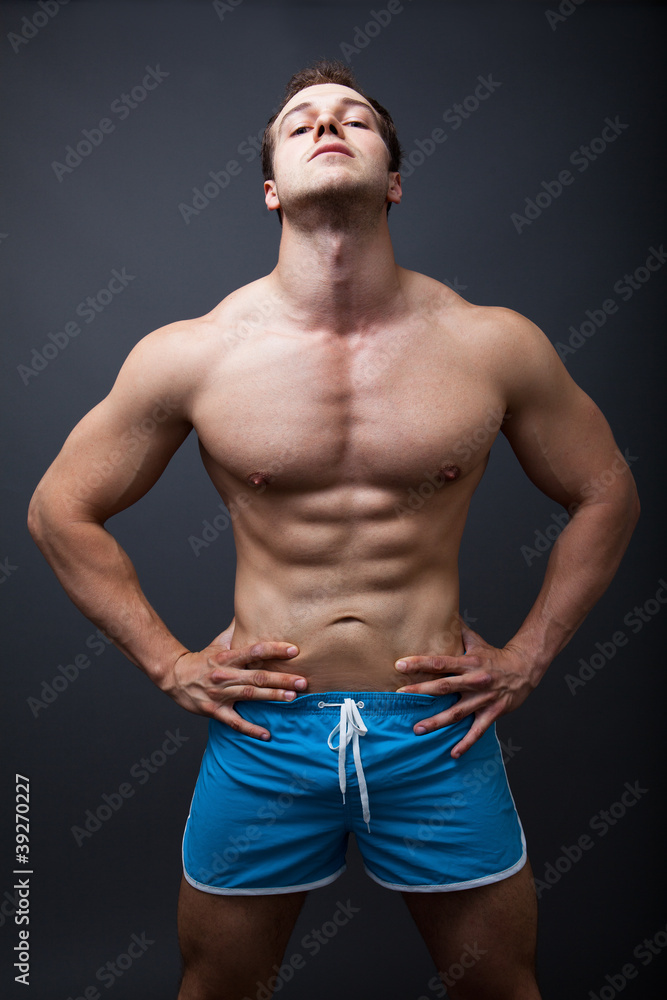 Fototapeta premium Sexy man with muscular athletic body