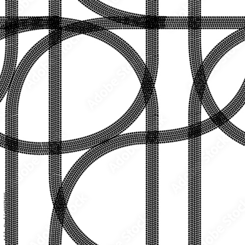 Seamless wallpaper winter tire tracks pattern illustration