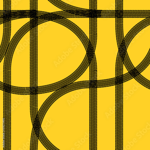 Seamless wallpaper winter tire tracks pattern illustration