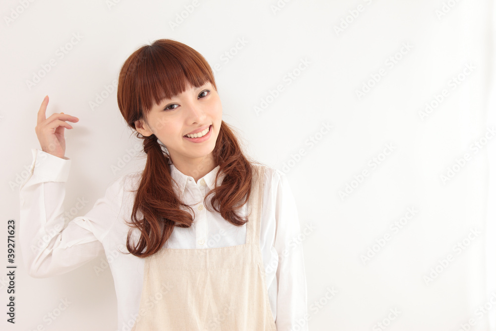 Young Asian woman with empty space Young Asian woman with empty space