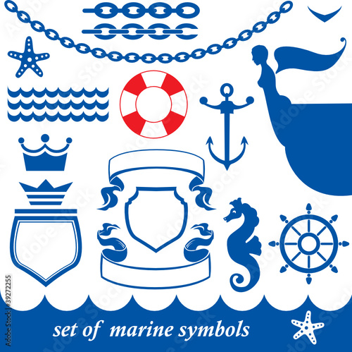 Set of marine elements