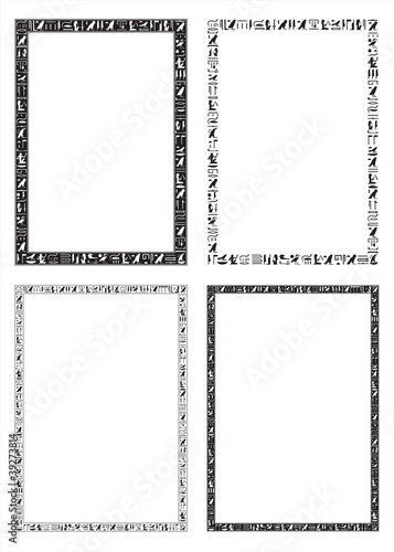 The Egyptian hieroglyphic decorative frames