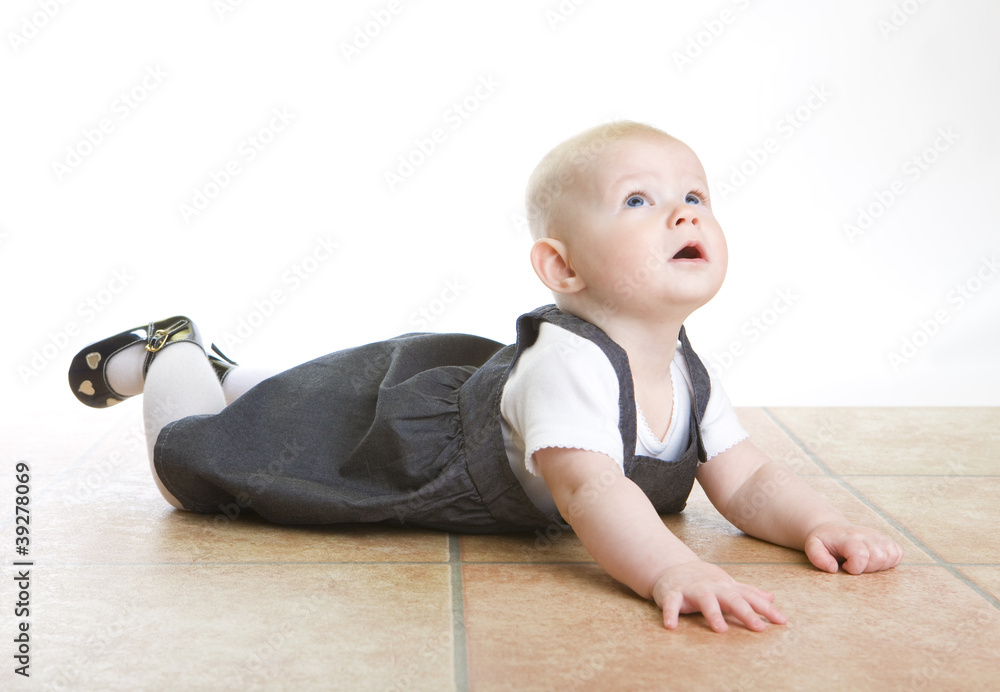 Naklejka premium lying down baby