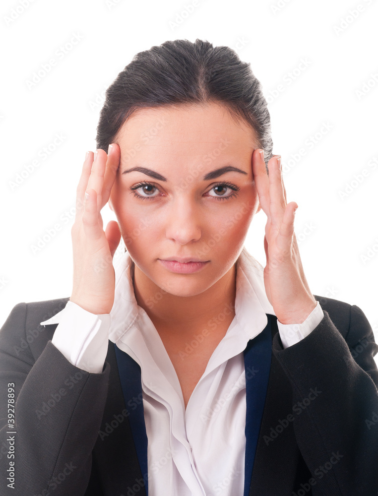 Businesswomen with a headache, massaging Businesswomen with a headache, massaging