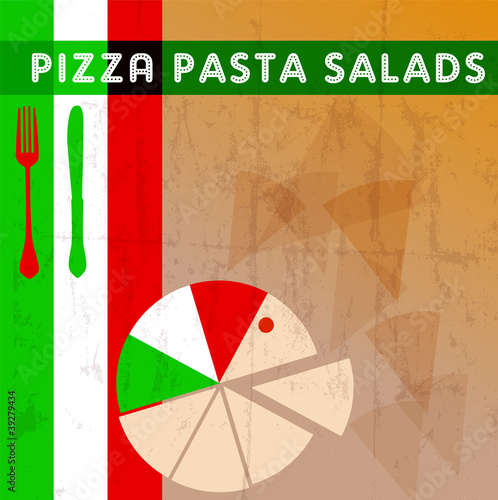 Pizza menu card deign template free copy space