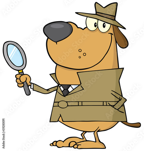 Dog Holding A Magnifying Glass