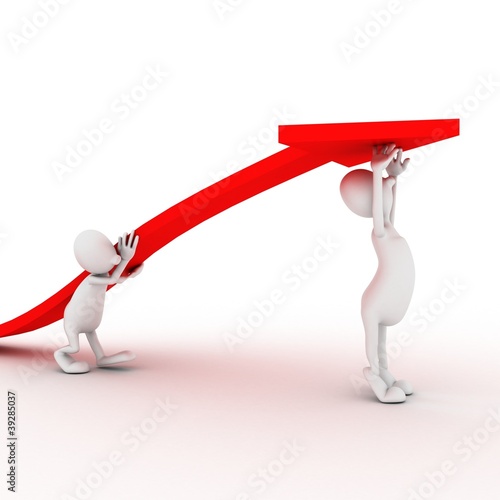 Obraz na plátne economic red arrow
