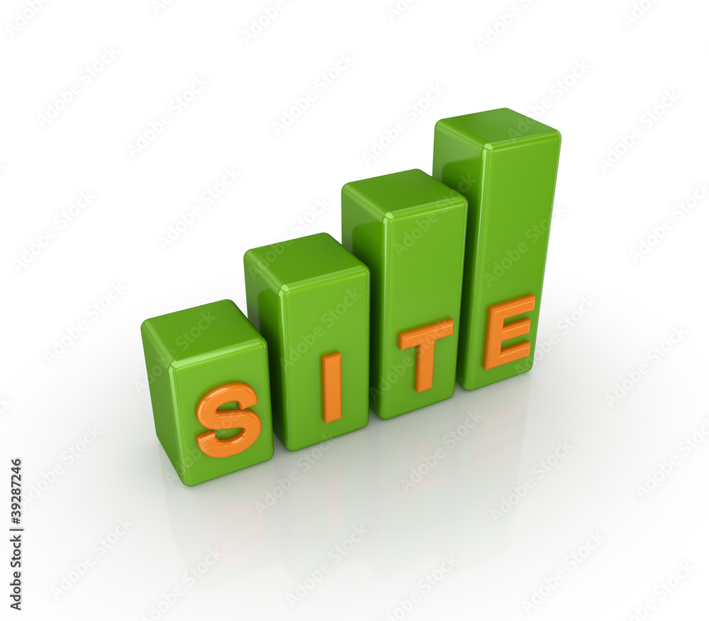 Green graph with a word SITE. Green graph with a word SITE.