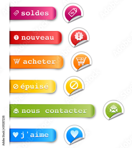 étiquettes & boutons: achats