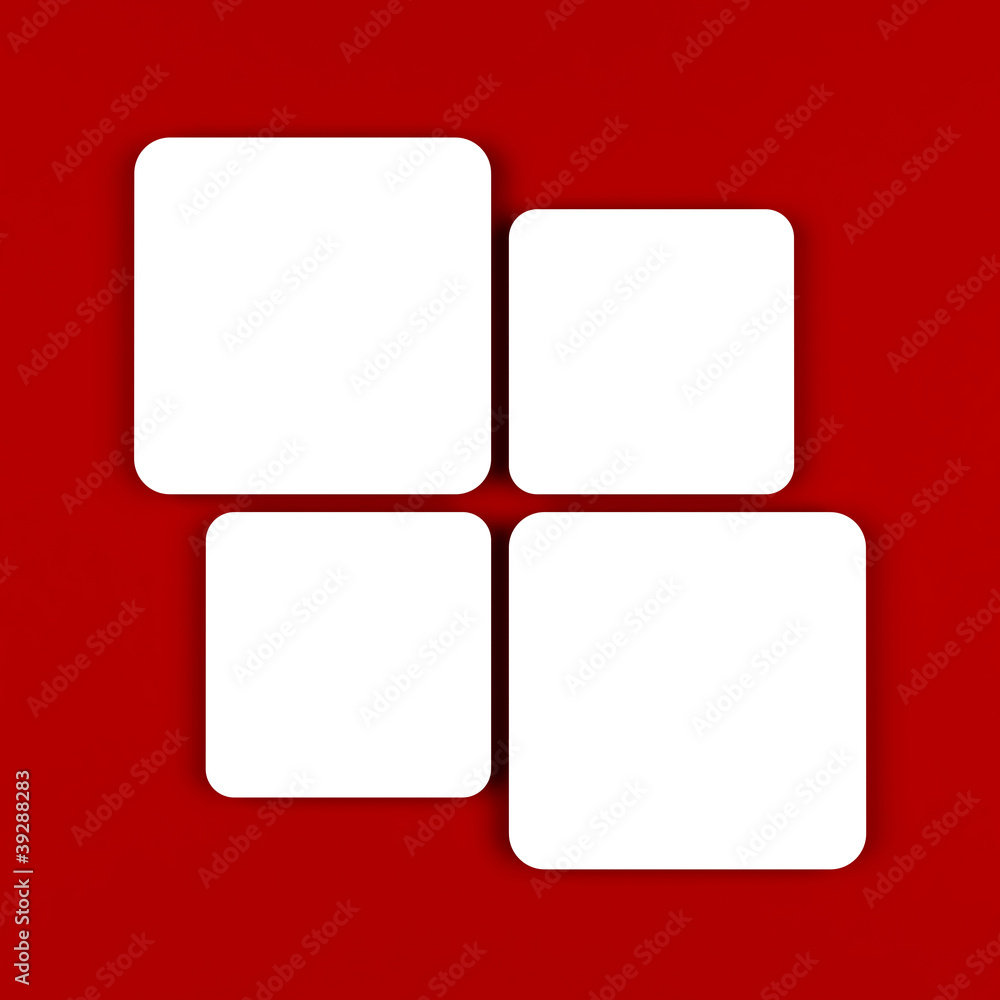 blank rectangles over a red background blank rectangles over a red background