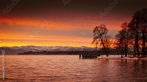 Sunrise at Starnberg lake