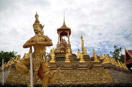 ancient wooden buddha statues