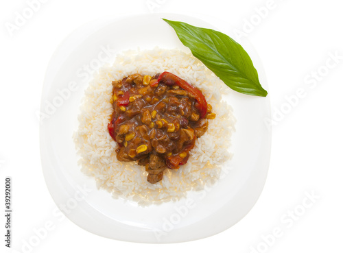 Chicken with rice photo