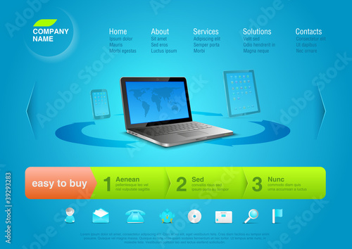 Website template: e-business solutions. Editable