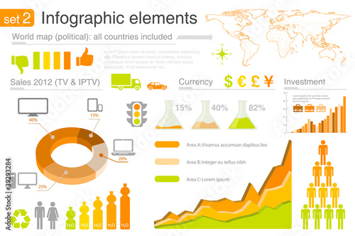 Infographics design template set 2. Editable.