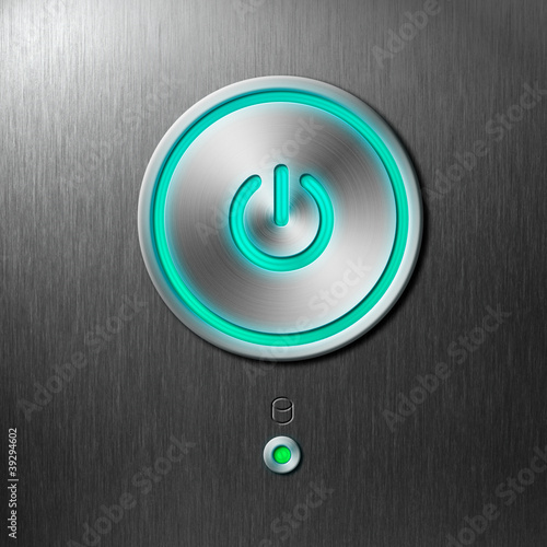 blue power button on front ...