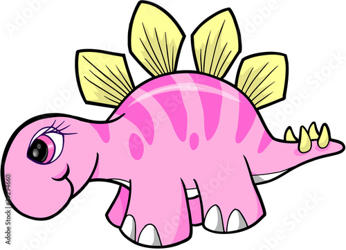 Girl Stegosaurus Dinosaur Vector