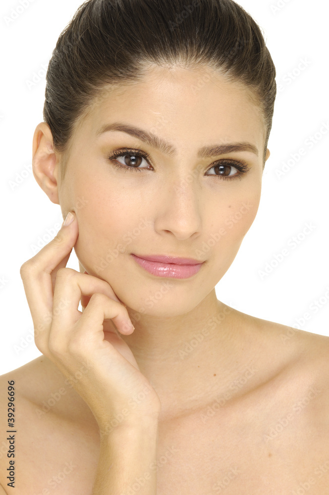 Portrait of cute young woman face Portrait of cute young woman face