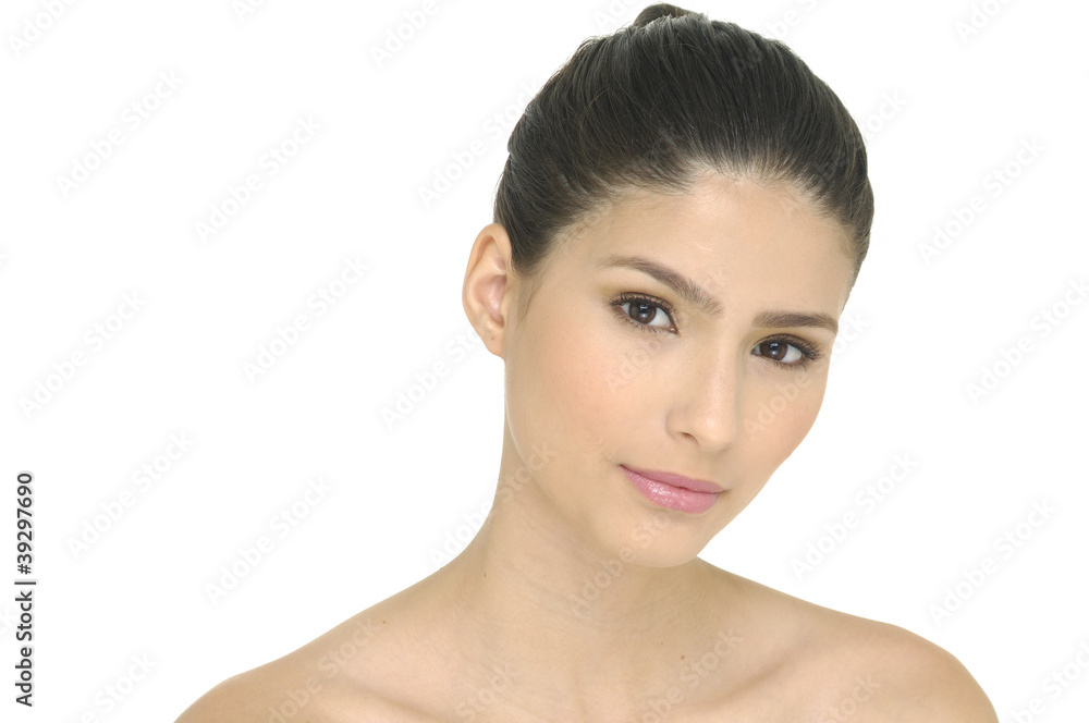 Portrait of young woman with health skin of face Portrait of young woman with health skin of face