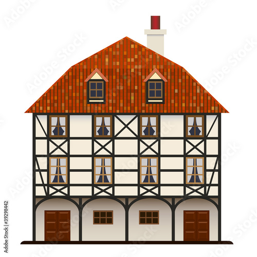 fachwerk house traditional cottage isolated