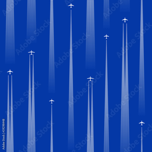 seamless plane high up in sky white silhouette