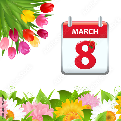 Calendar And Flower Border