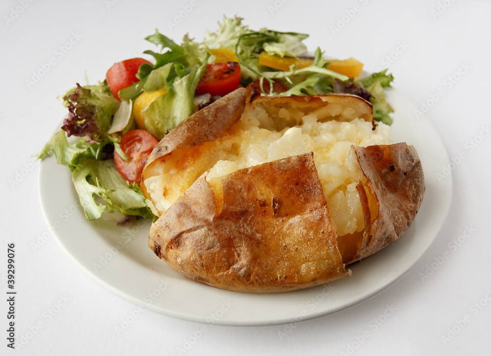 Plain Butter Jacket Potato with side salad Plain Butter Jacket Potato with side salad