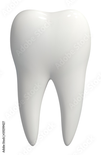 White tooth icon vector isolated