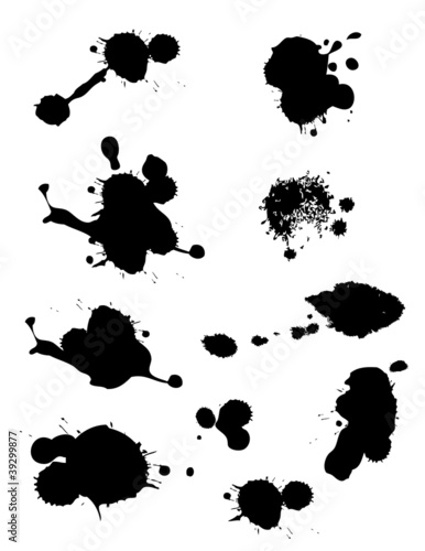 ink blots isolated on white background