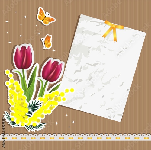 Ticket mimosa tulips