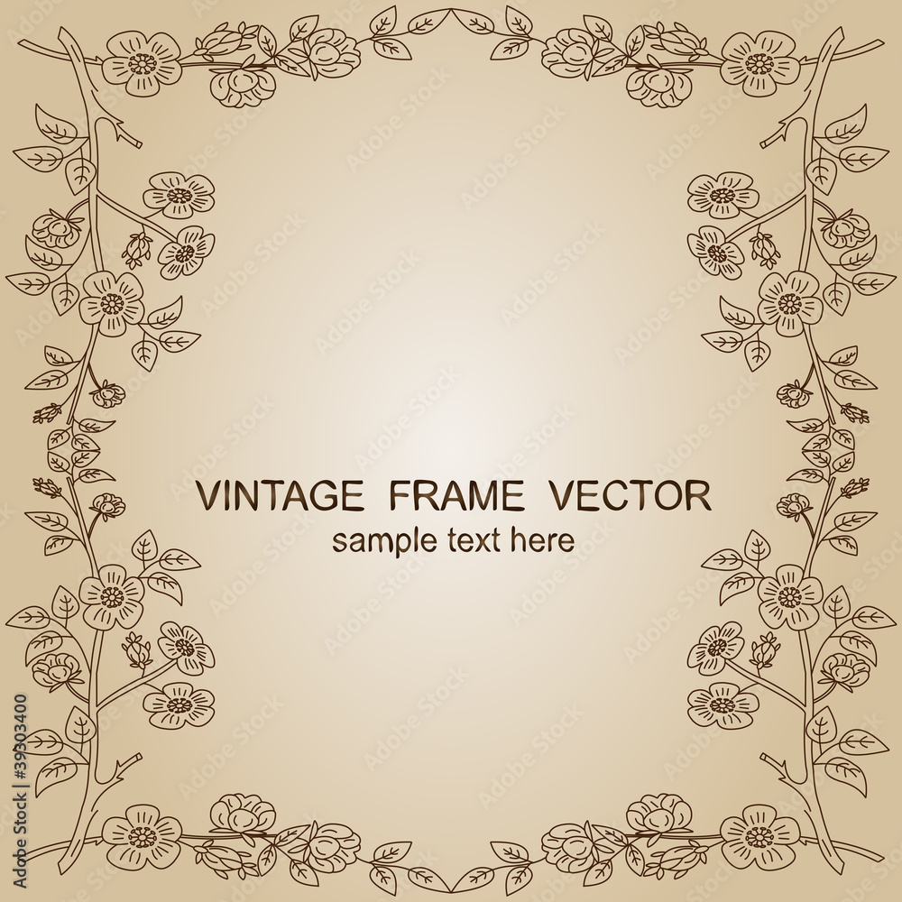 Vector conceptual vintage frame