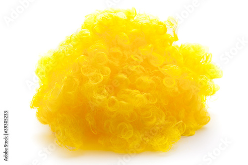 Yellow curly wig