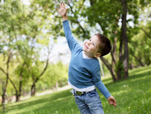 Portrait of a little boy outdoors