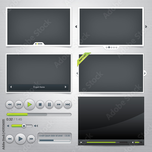 Set of web frames and elements